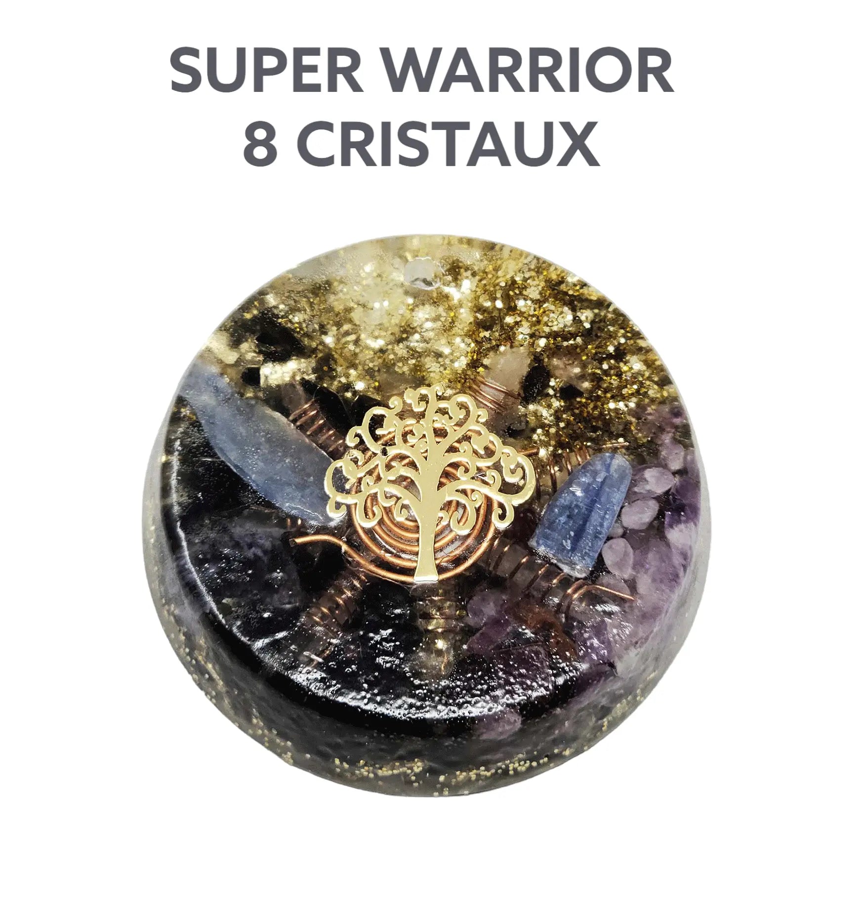 Collier « SUPPER WARRIOR »  (avec 8 cristaux himalayens )UL-3440 NEWBEWORLD